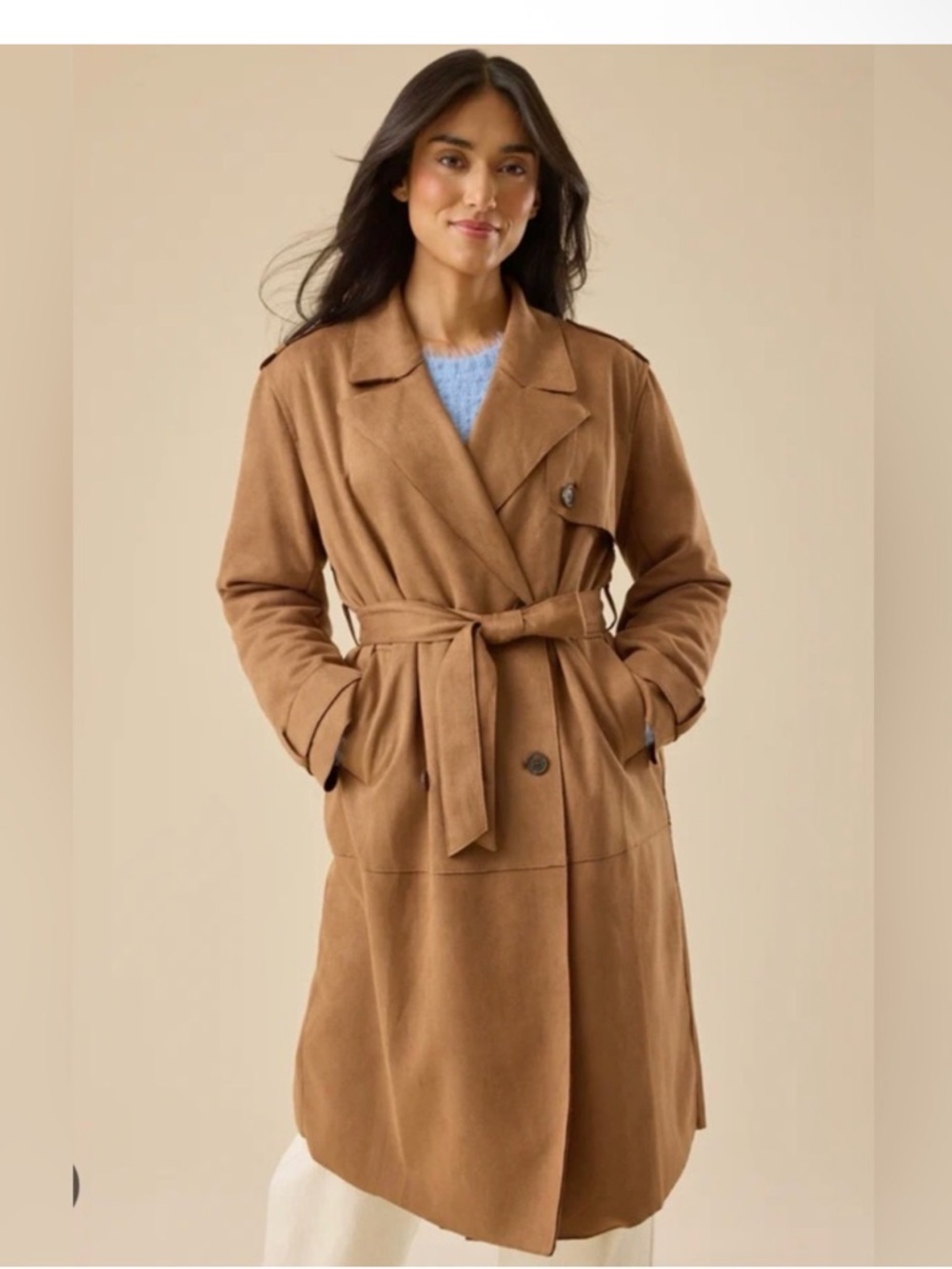 NWT Altar'd State Christie Suede Trench Coat